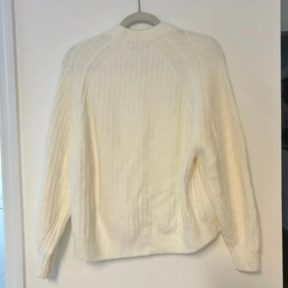 NWT Madewell Ribbed Cotton-Blend Sweater In Winter White Size XS - Picture 6 of 6